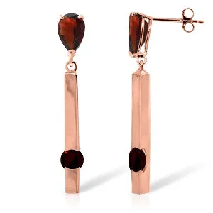 4.25 Carat 14K Solid Rose Gold Chandelier Earrings Garnet