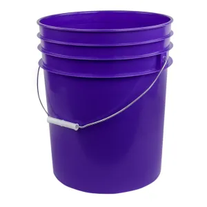 5 Gallon Plastic Bucket Purple, with Metal Handle (1/ea)