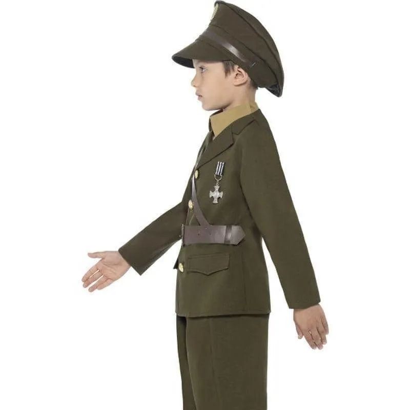 Army Officer Costume Kids Green Uniform Authentic Green Military Dress