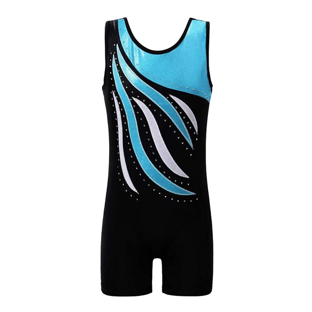 Black and Blue Unitard Leotard