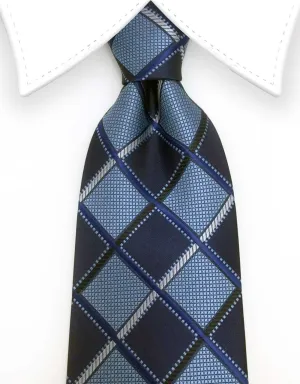 Blue and Navy Blue Diamond Necktie