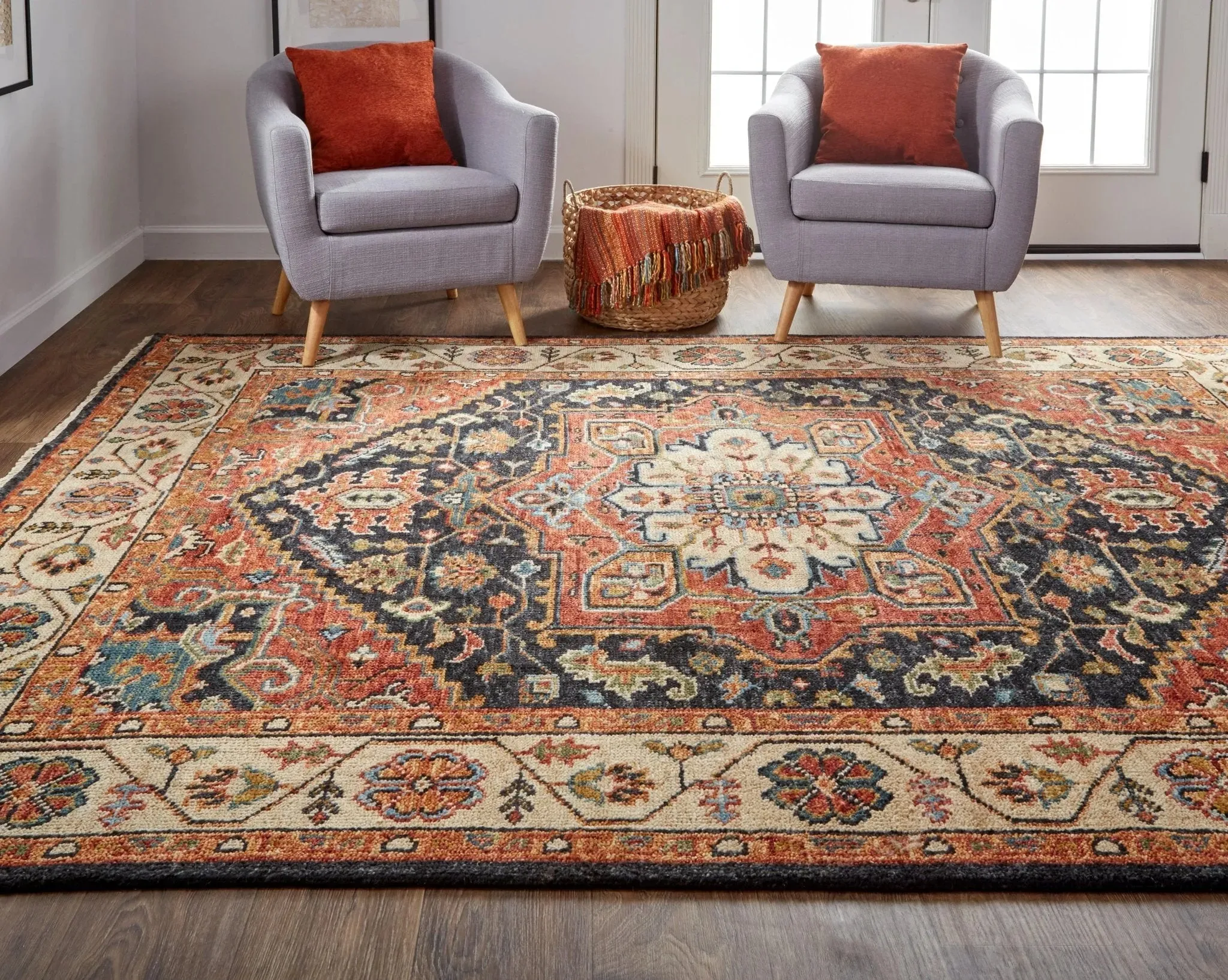 Carrington 9826803F Rust/Charcoal Rug