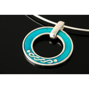 Celtic Sterling Silver or 9ct Yellow Gold Pendant with Enamel - P602E