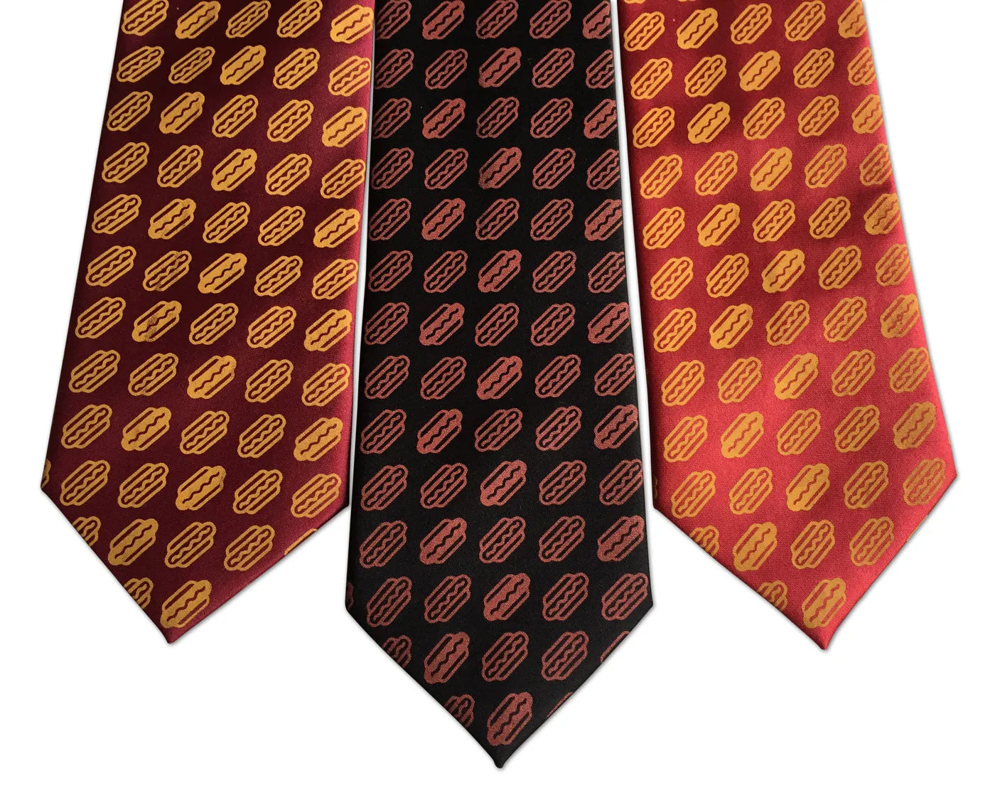 Coney Dog Necktie. Wieners! Hotdog Party Printed Tie