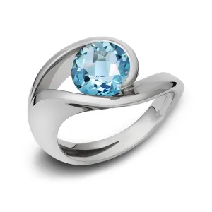 Contour Blue Topaz and Sterling Silver Ring