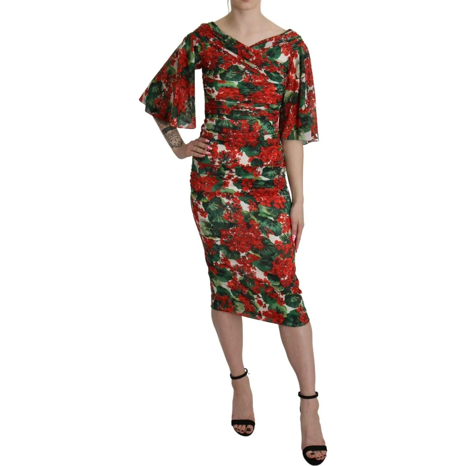 Dolce & Gabbana Enchanting Floral Midi Sheath Dress