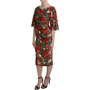 Dolce & Gabbana Enchanting Floral Midi Sheath Dress