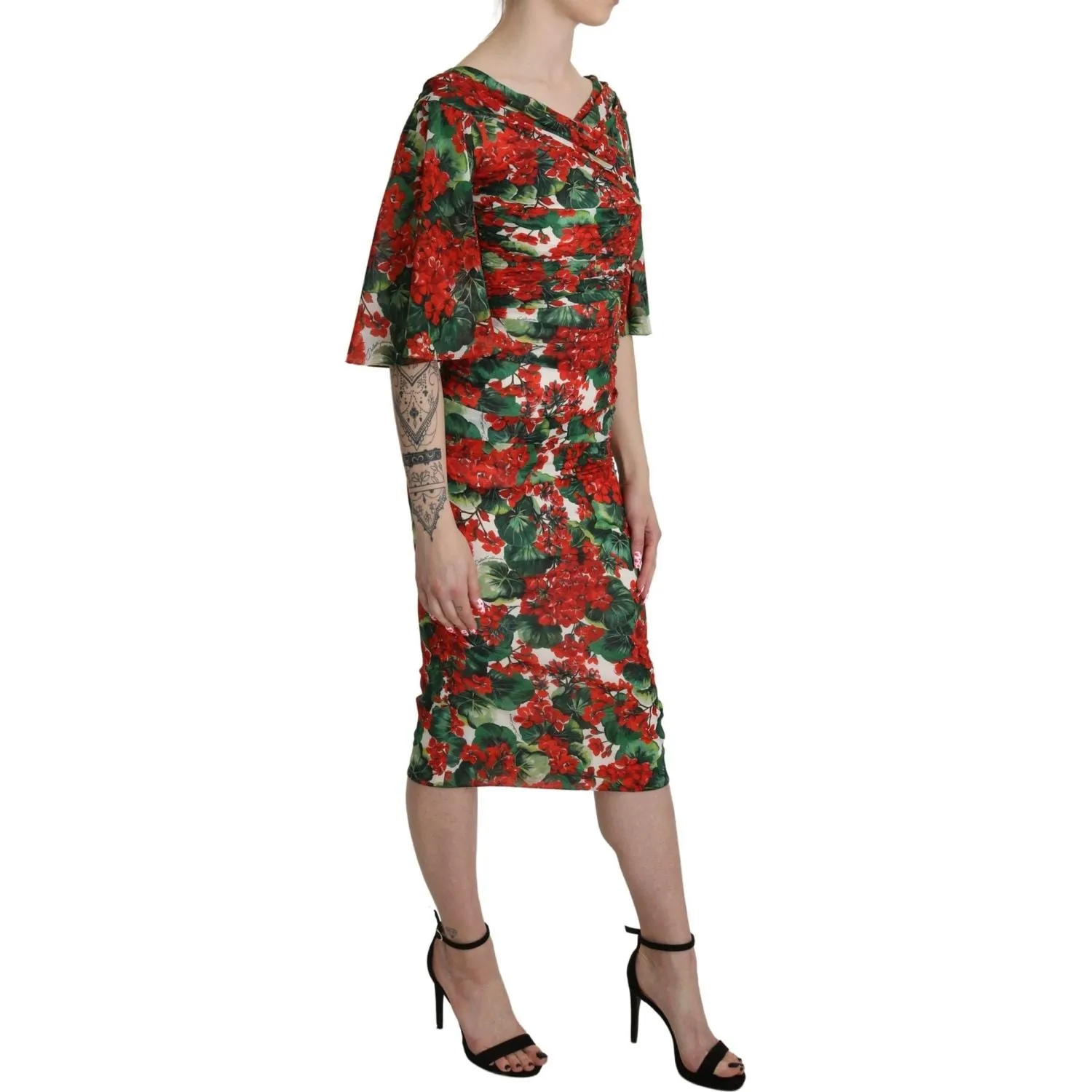 Dolce & Gabbana Enchanting Floral Midi Sheath Dress