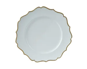 Elegant cream and gold fluted edge charger plate