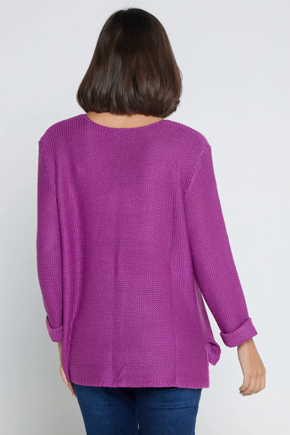 Emmy Cotton Knit Jumper - Purple