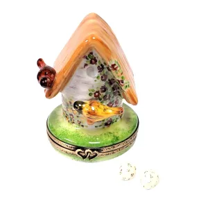 Floral Birdhouse with Cardinal, Bird & Removable