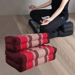 Foldable Meditation Cushion Set, Kapok-Filled, Blue, Medium