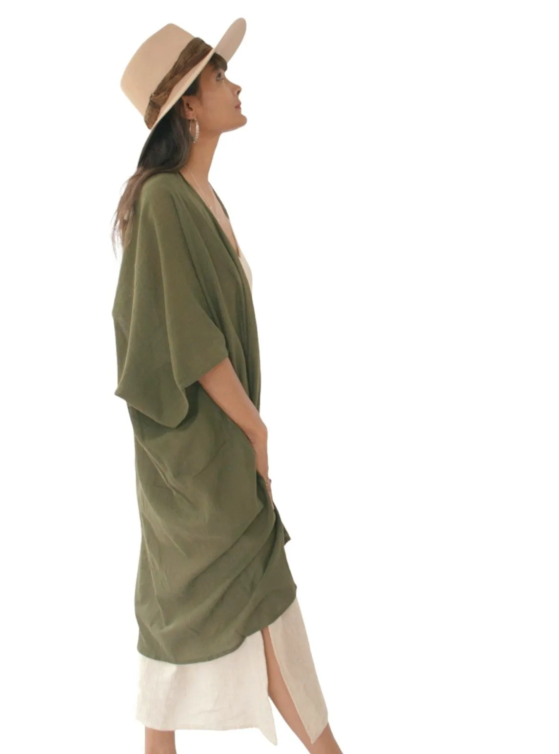 Forest Green Organic Cotton Shrug