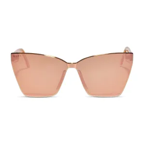 GOLDIE - APRICOT CRYSTAL   PEACH MIRROR SUNGLASSES