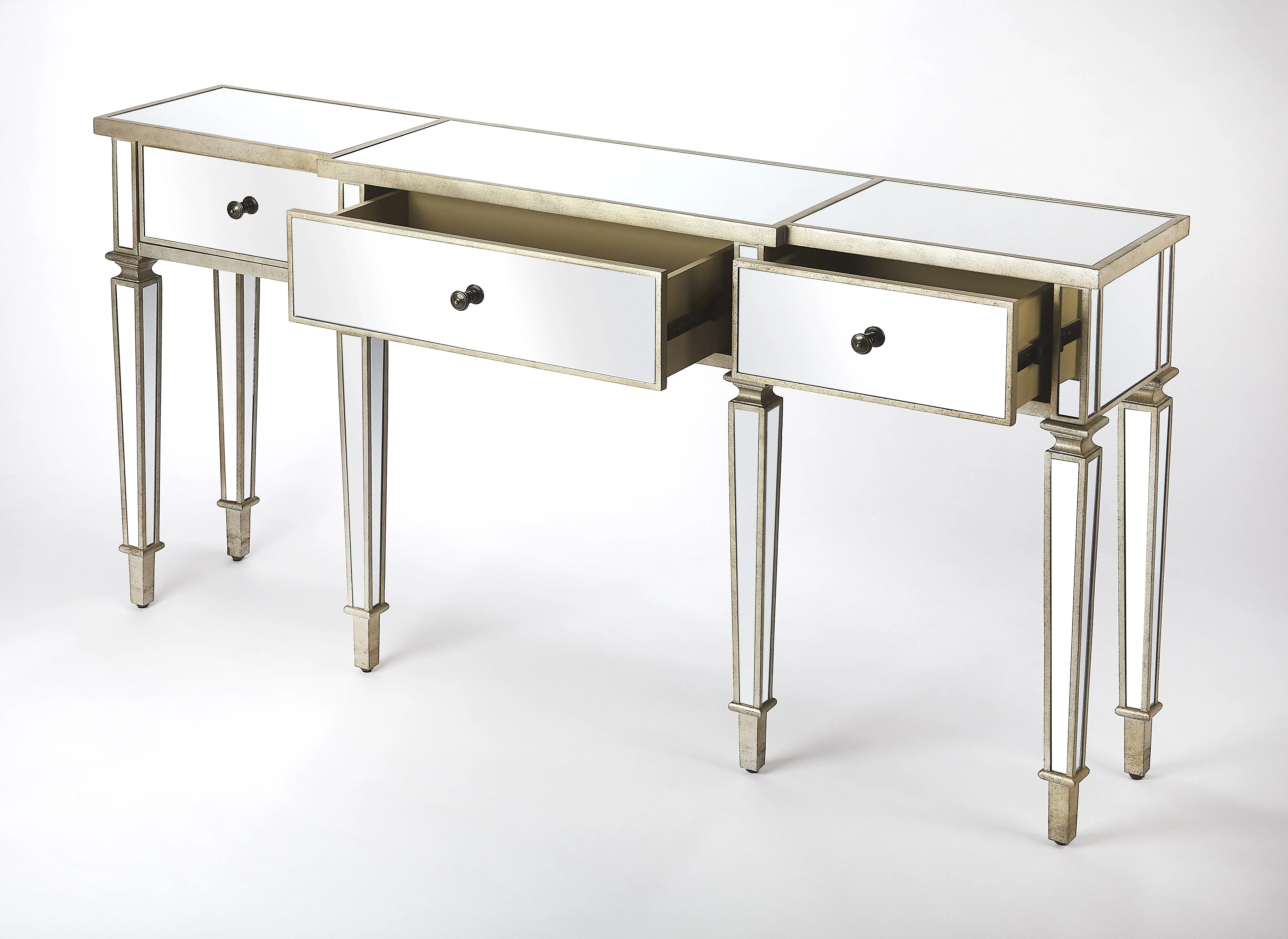 Hayworth Mirrored Console Table in Silver  5337146