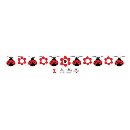 Ladybug Fancy Ribbon Banner with Stickers