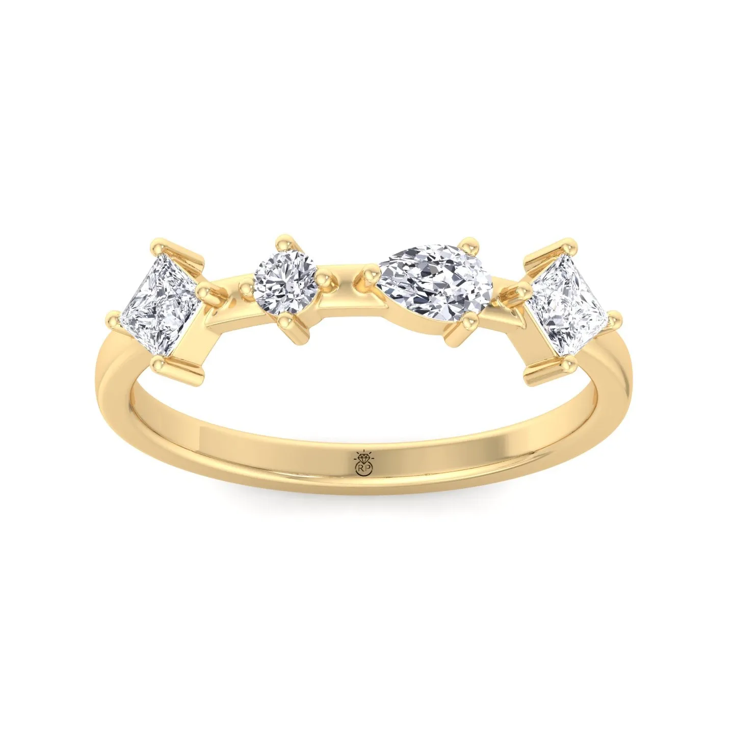 Maddalena - Multi Shape 4 Stone Wedding Band (0.55CT )