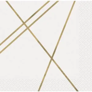 Modern Gold & Purple Beverage Napkins (16ct)