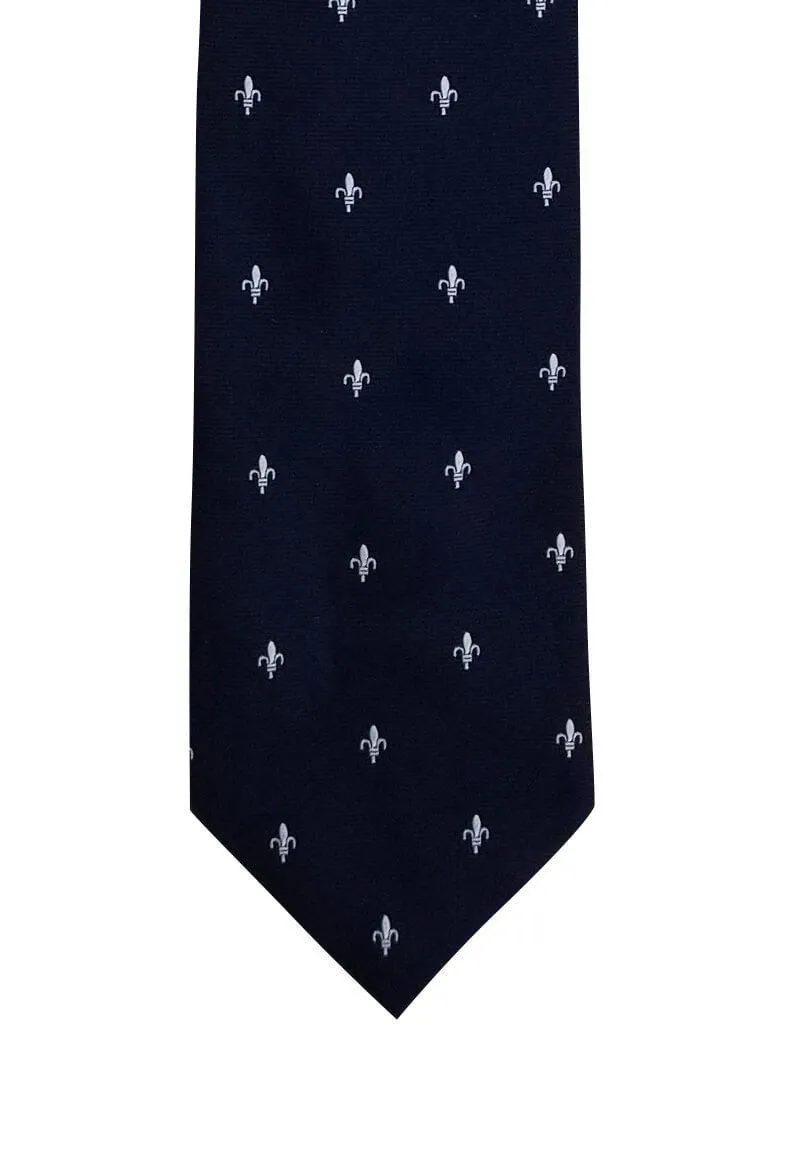 Navy Fluer De Lis Traditional Tie