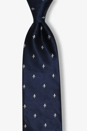 Navy Fluer De Lis Traditional Tie