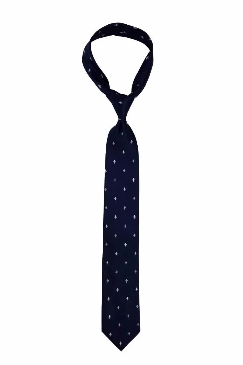 Navy Fluer De Lis Traditional Tie