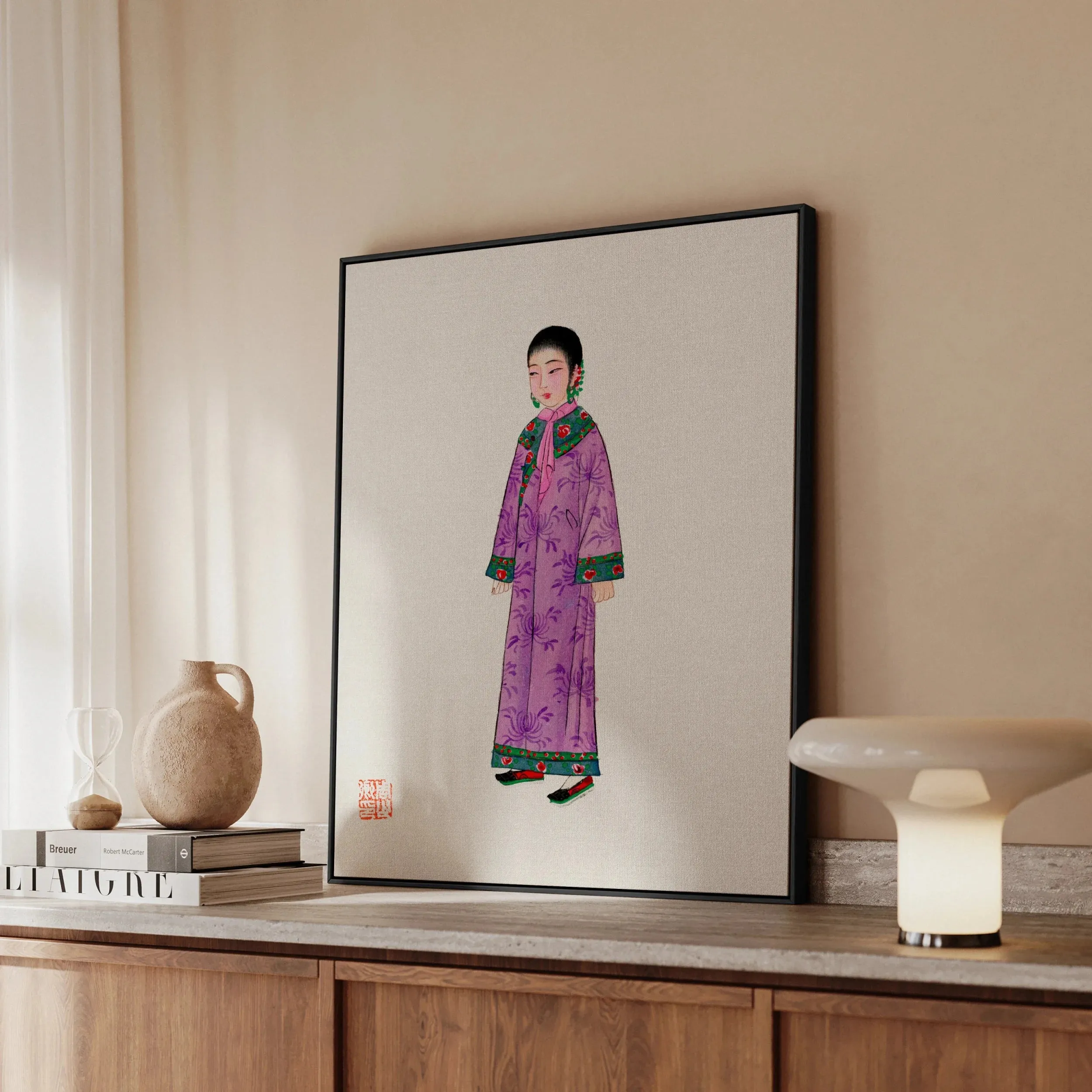 Noblewoman - Qing Dynasty Manchu Framed Canvas