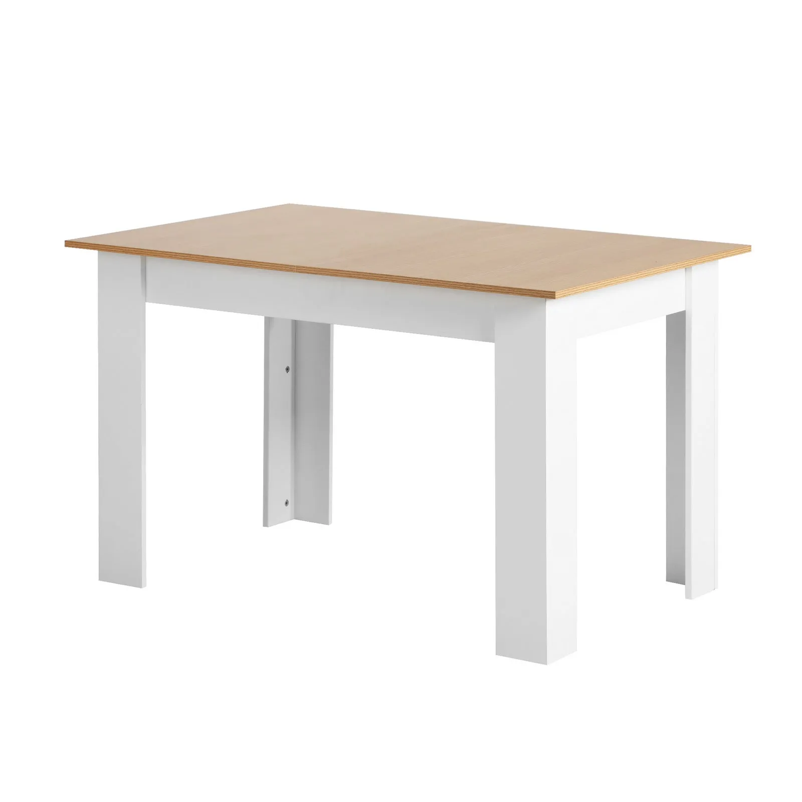 Oikiture 160cm Extendable Dining Table Kitchen Restaurant Cafe Table WoodenWhite