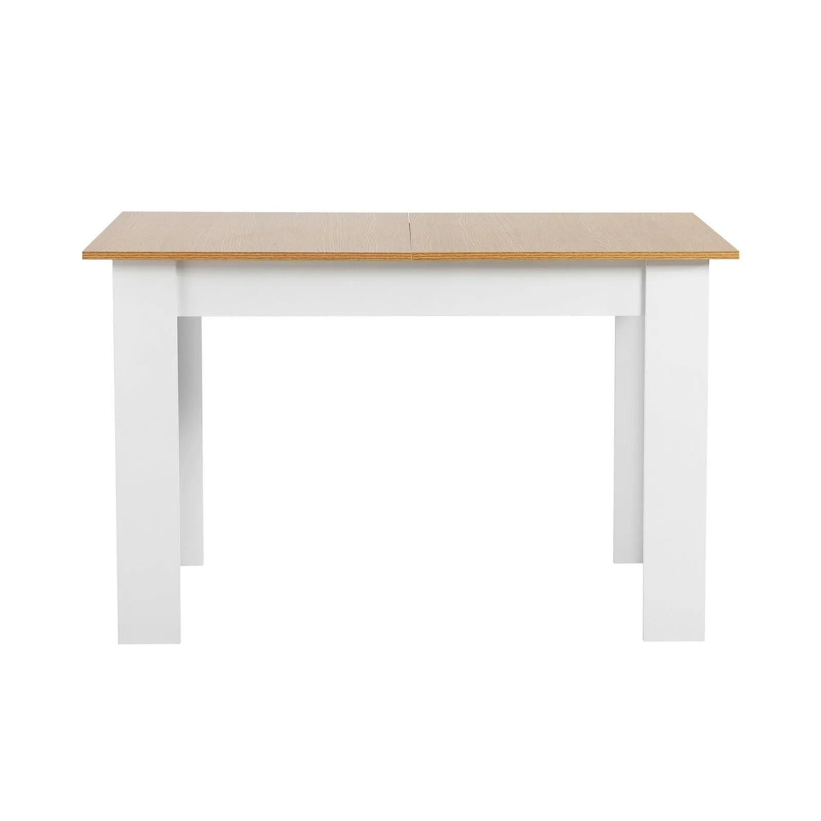 Oikiture 160cm Extendable Dining Table Kitchen Restaurant Cafe Table WoodenWhite