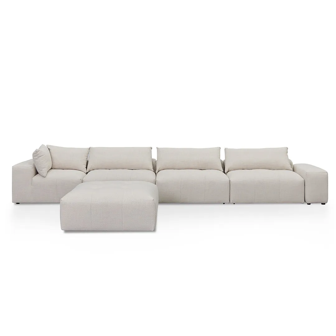 Oliver Modular Chaise Fabric Sofa - Taupe Beige