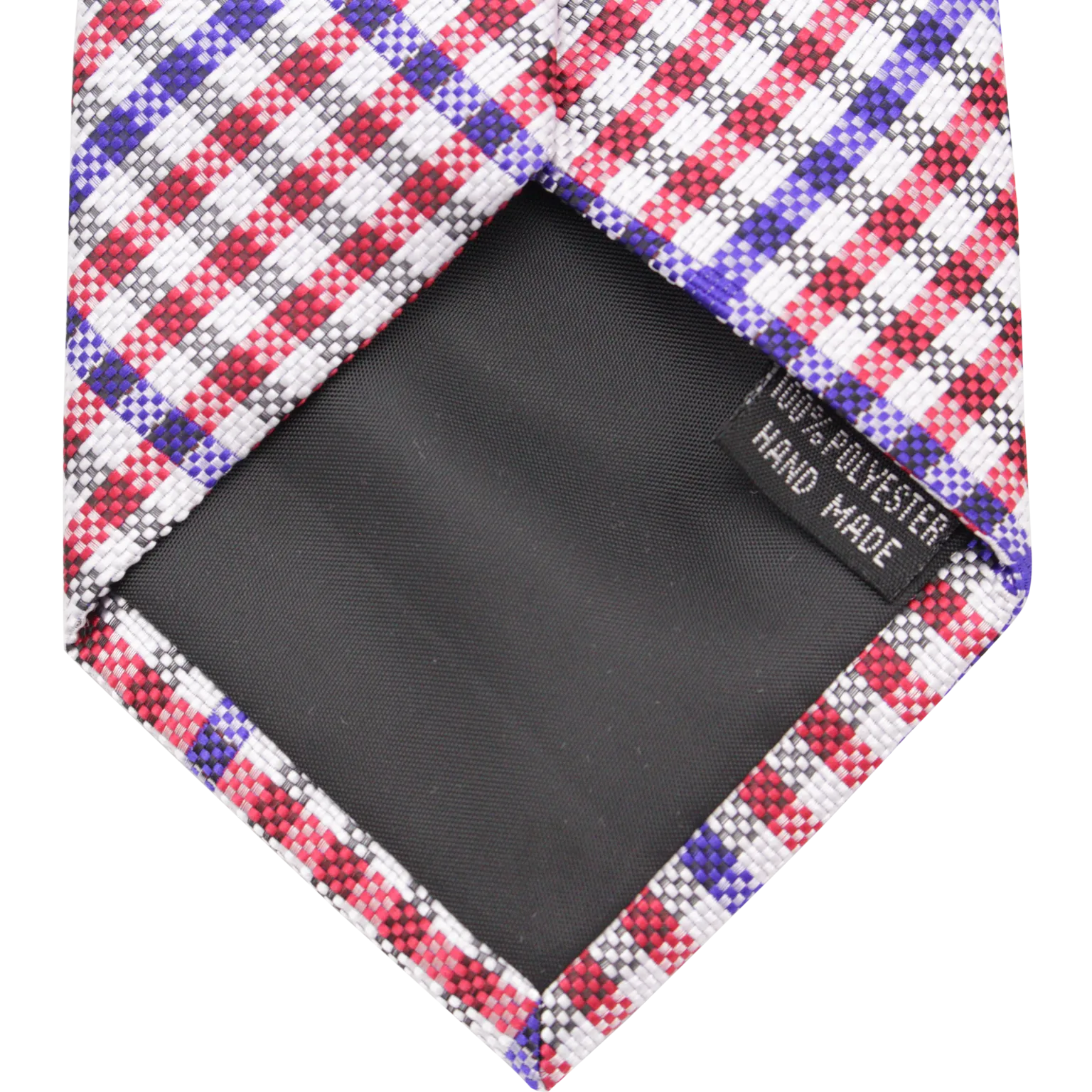 Patriot - Red, White, and Blue Gingham Patterned Long Necktie