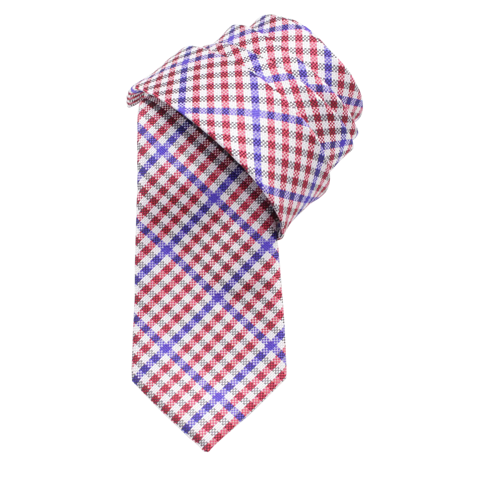 Patriot - Red, White, and Blue Gingham Patterned Long Necktie