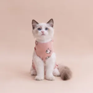 Pet Surgical Gown Cat Surgical Gown Cute Wind Breathable Stretch Cotton Fabric Lace-up Cat Sterilization Clothes