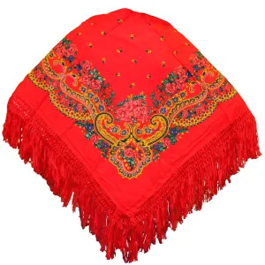 Portuguese Folklore Regional Head Scarf Shawl With Fringe