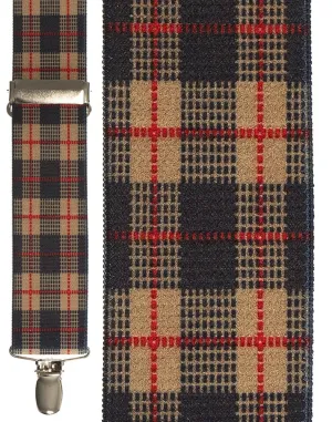 "Beige Scottish Plaid" Suspenders