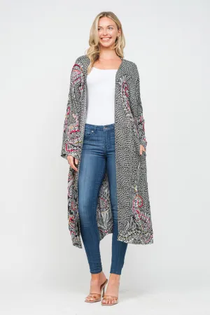 RAJ RHEA BLACK MULTI THCIK STITCH EMBROIDERED DUSTER