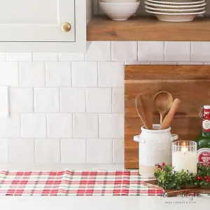 Red Christmas Plaid Table Runner 72"