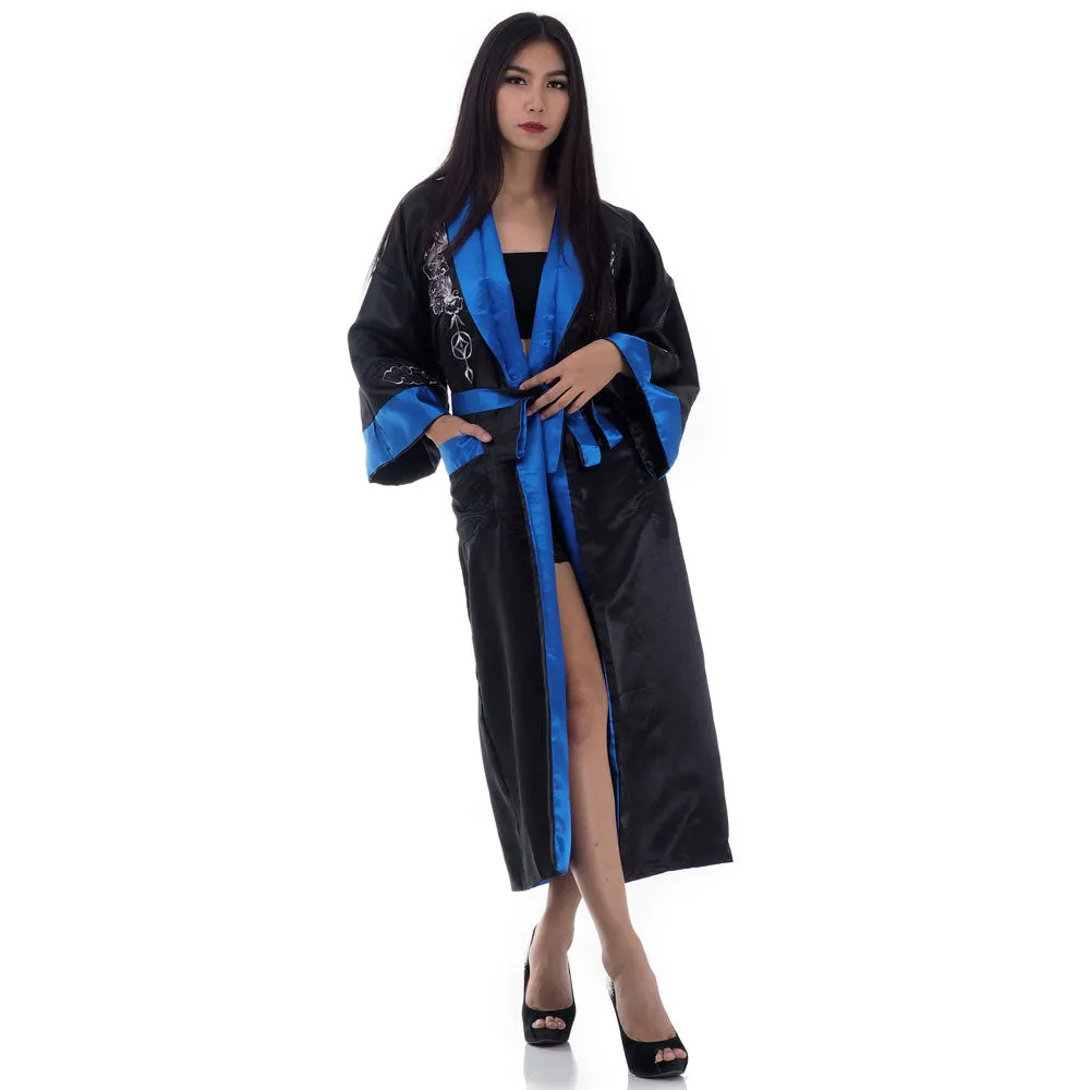 Sapphire Dragon Women’s Reversible Kimono Robe