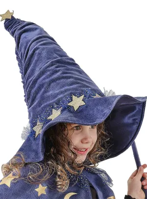 Sparkle Wizard Deluxe Blue and Gold Girls Hat