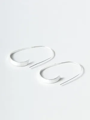 Sterling Silver Oval Hoop Earrings