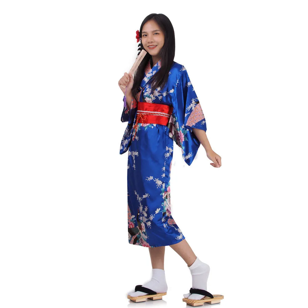 Suki Blue Japanese Kimono Costume for Girls