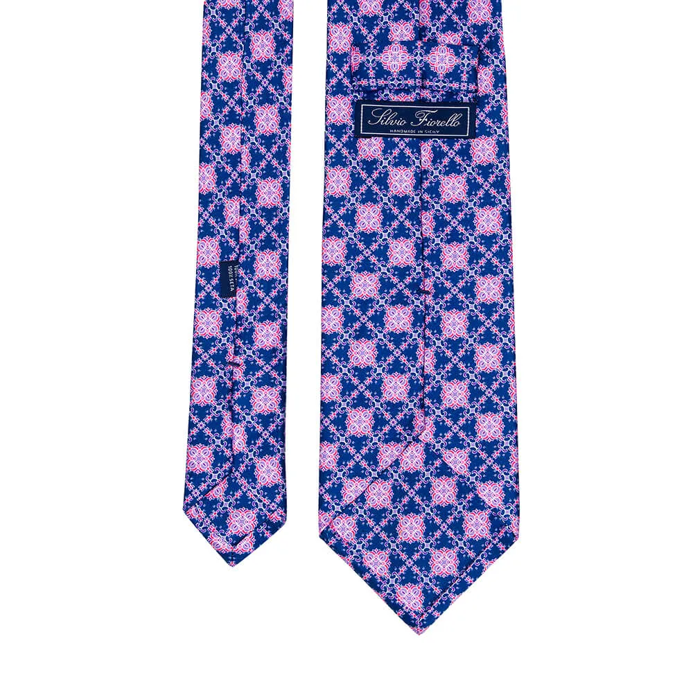 The Timeo Blue and Purple Duchesse Silk Tie