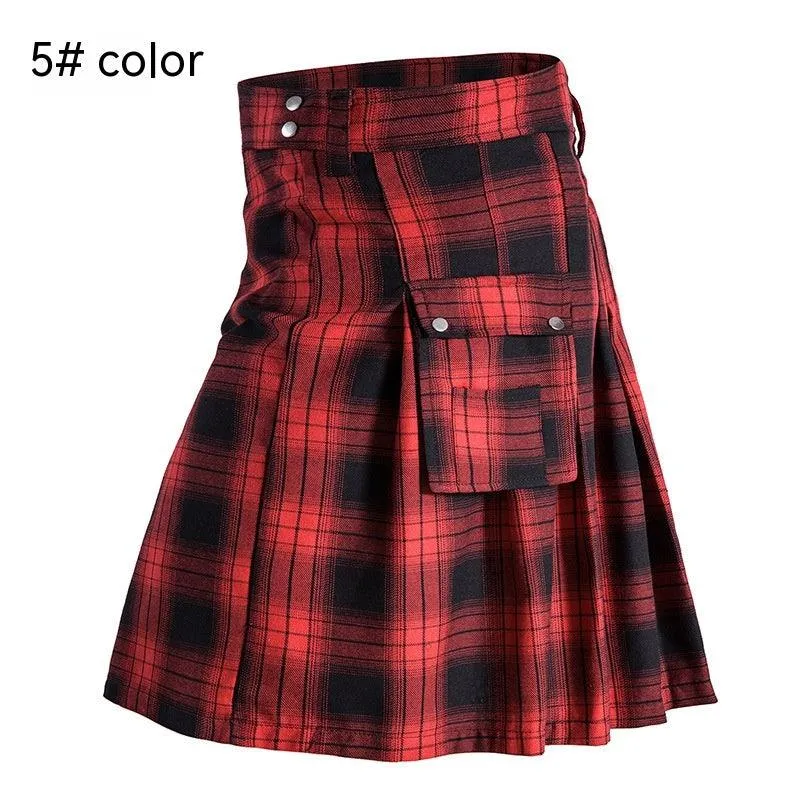 Traditional Scottish Highlands Plaid Festival Pleated Skirt