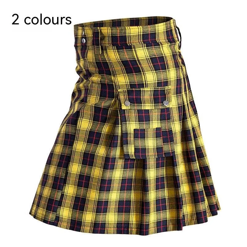 Traditional Scottish Highlands Plaid Festival Pleated Skirt