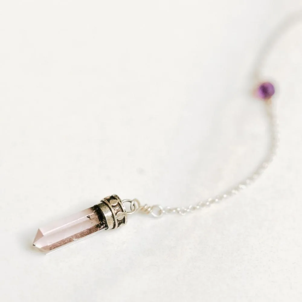 True Clarity Tie Necklace with Natural Amethyst and Sterling Silver