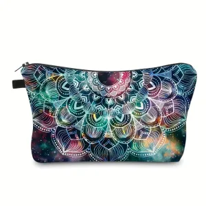 Vintage Mandala Pattern Zipper Bag Versatile Lightweight Stylish Storage